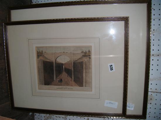2 railway related coloured prints